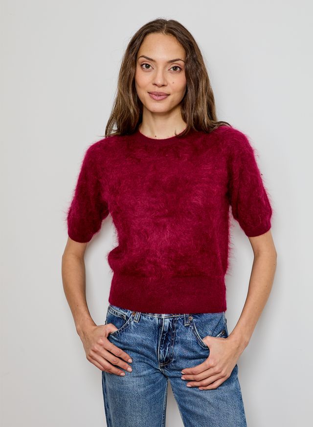 Short Sleeve Brushed Sweater