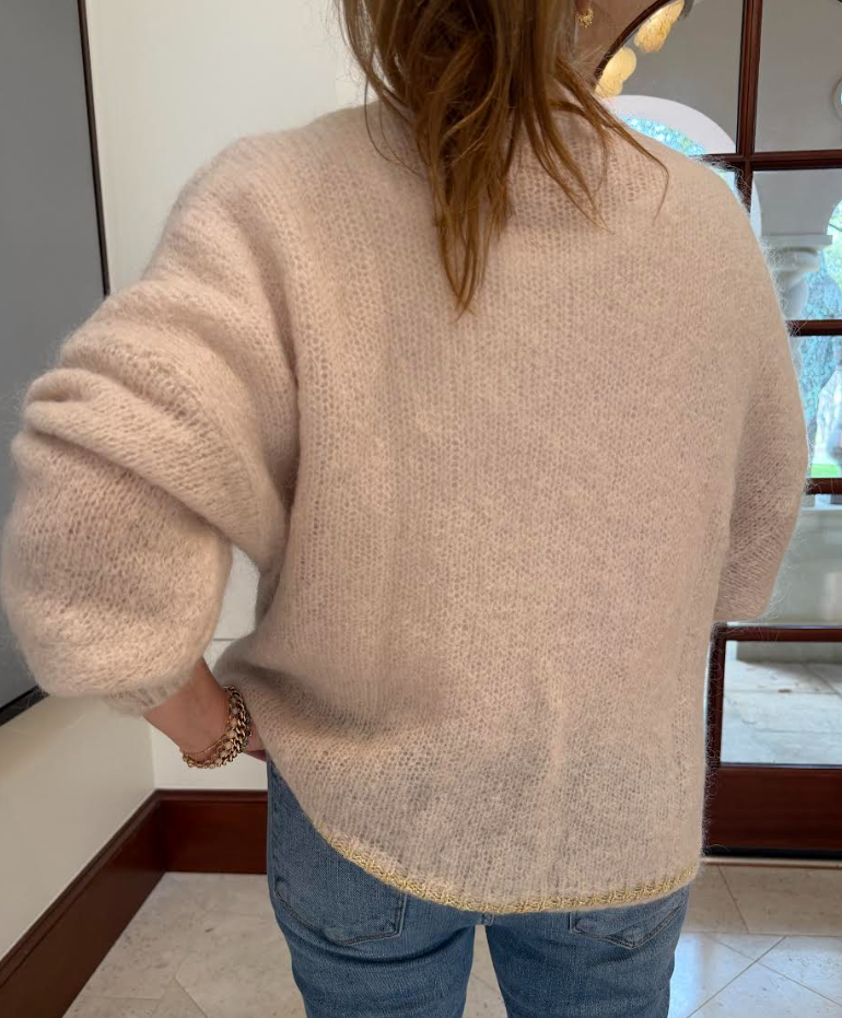 Cream with Gold Mohair Cardigan