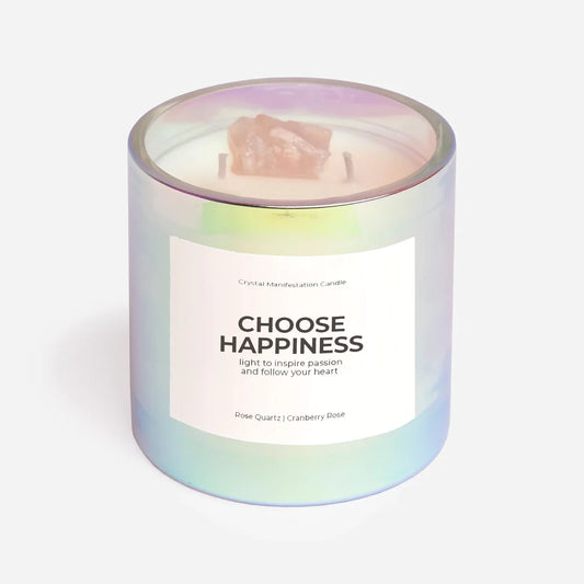 Choose Hapiness Crystal Candle - Berries and Fir Needles