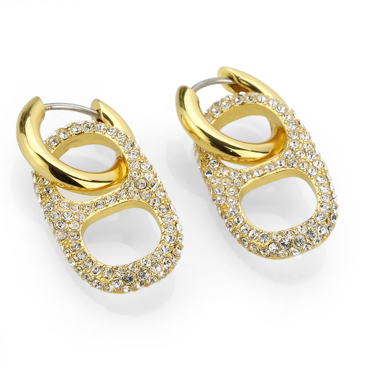 Chromatic Color Update Double Link Charm Earring Gold