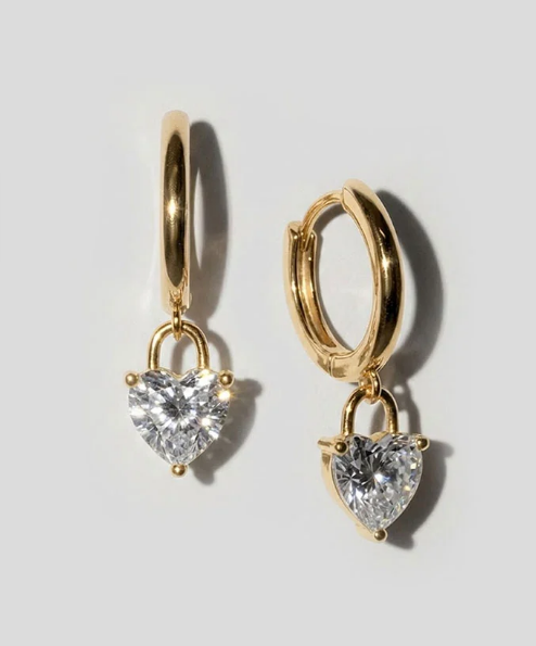 Gold Heart Huggies