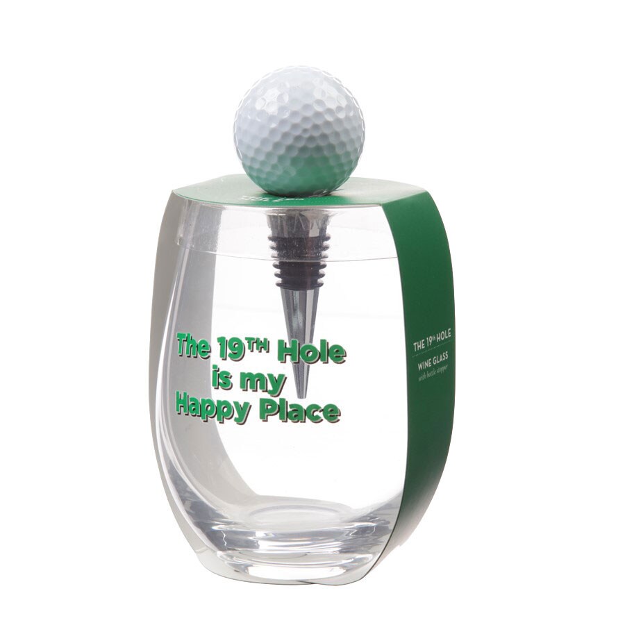Stemless Wine Glass with Golf Ball Wine Stopper