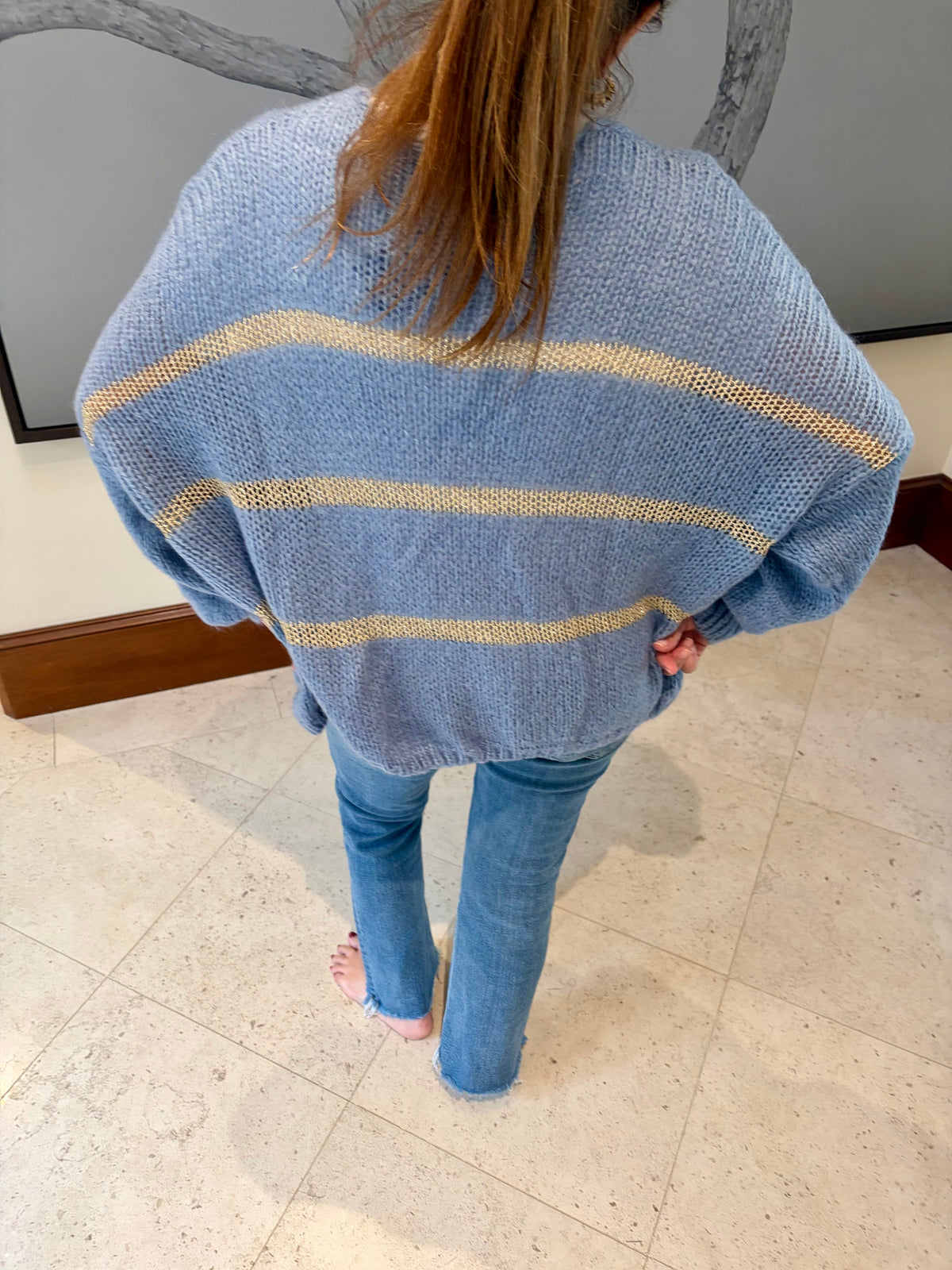 Gold Multi Stripe Carigan LS