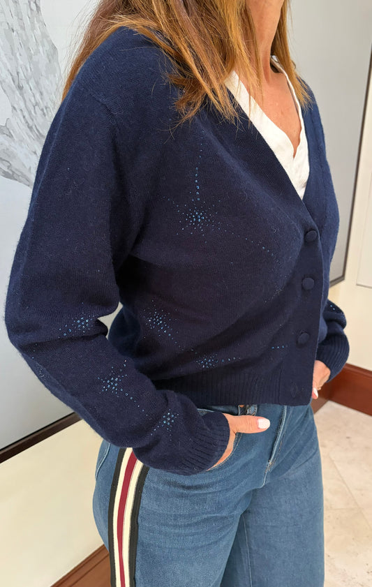 NAVY STARGAZER HOTFIX CARDI