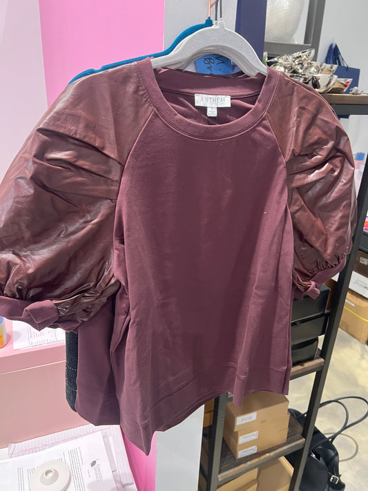 Mercury Ponte w Crinkle Faux Leather Top