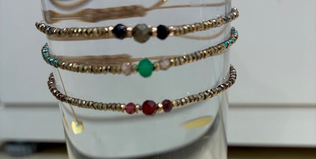 BL Luxe 3 Stone Center Beaded Bracelet