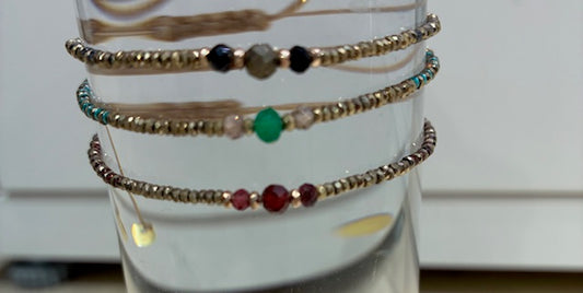 BL Luxe 3 Stone Center Beaded Bracelet