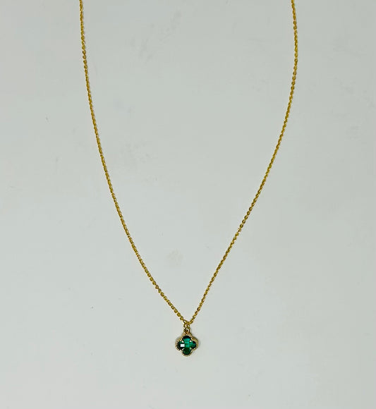 Glass Clover Necklace