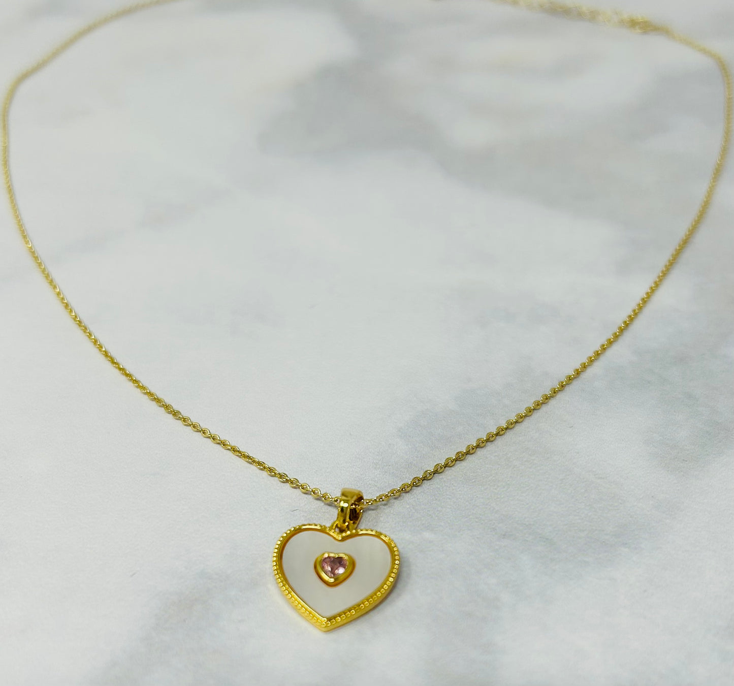 Mother of Pearl Heart Pendant