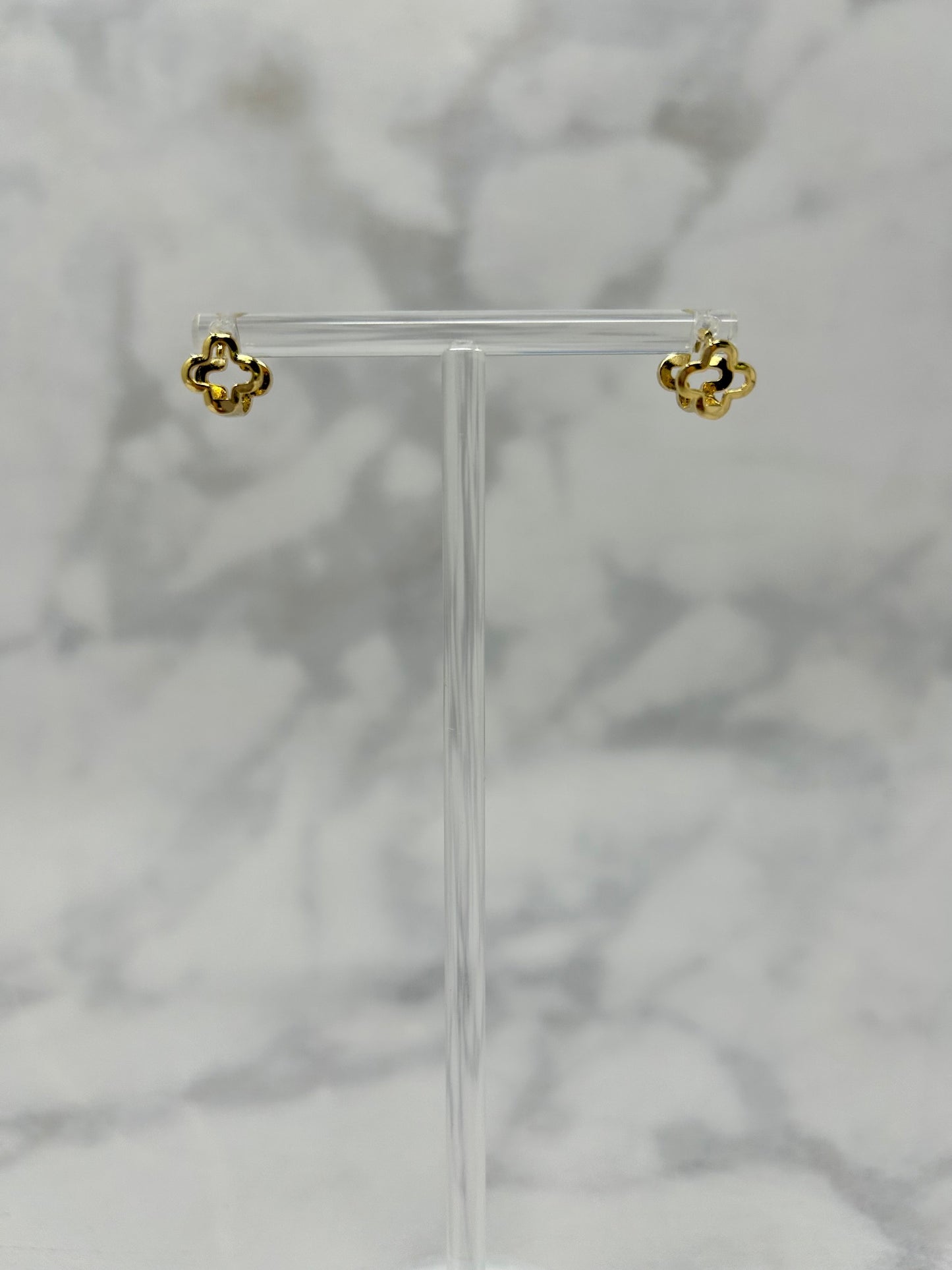 Crystal Clover Huggie Hoops