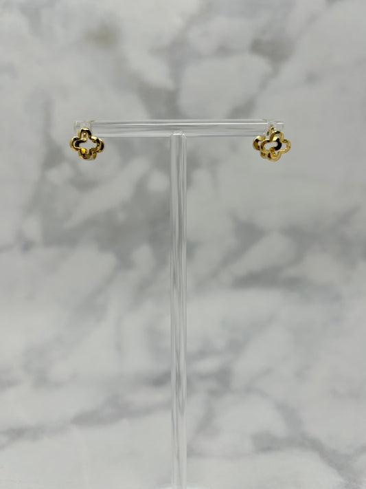 Crystal Clover Huggie Hoops