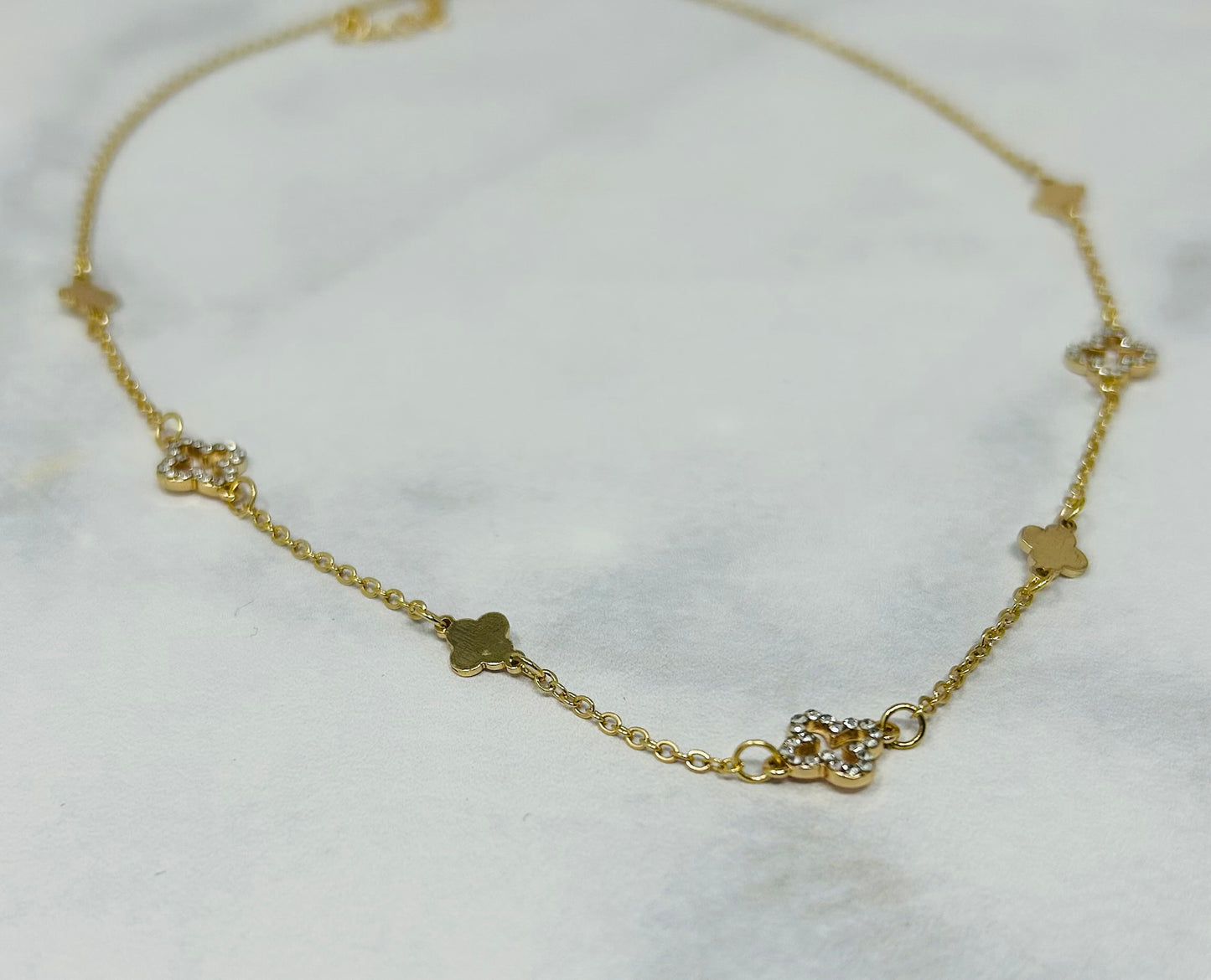 Multi Clover Charm Necklace