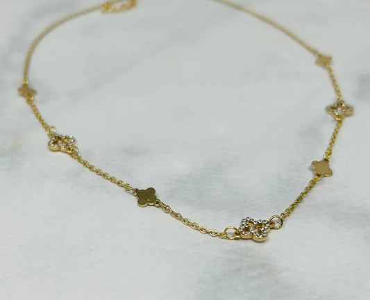 Multi Clover Charm Necklace