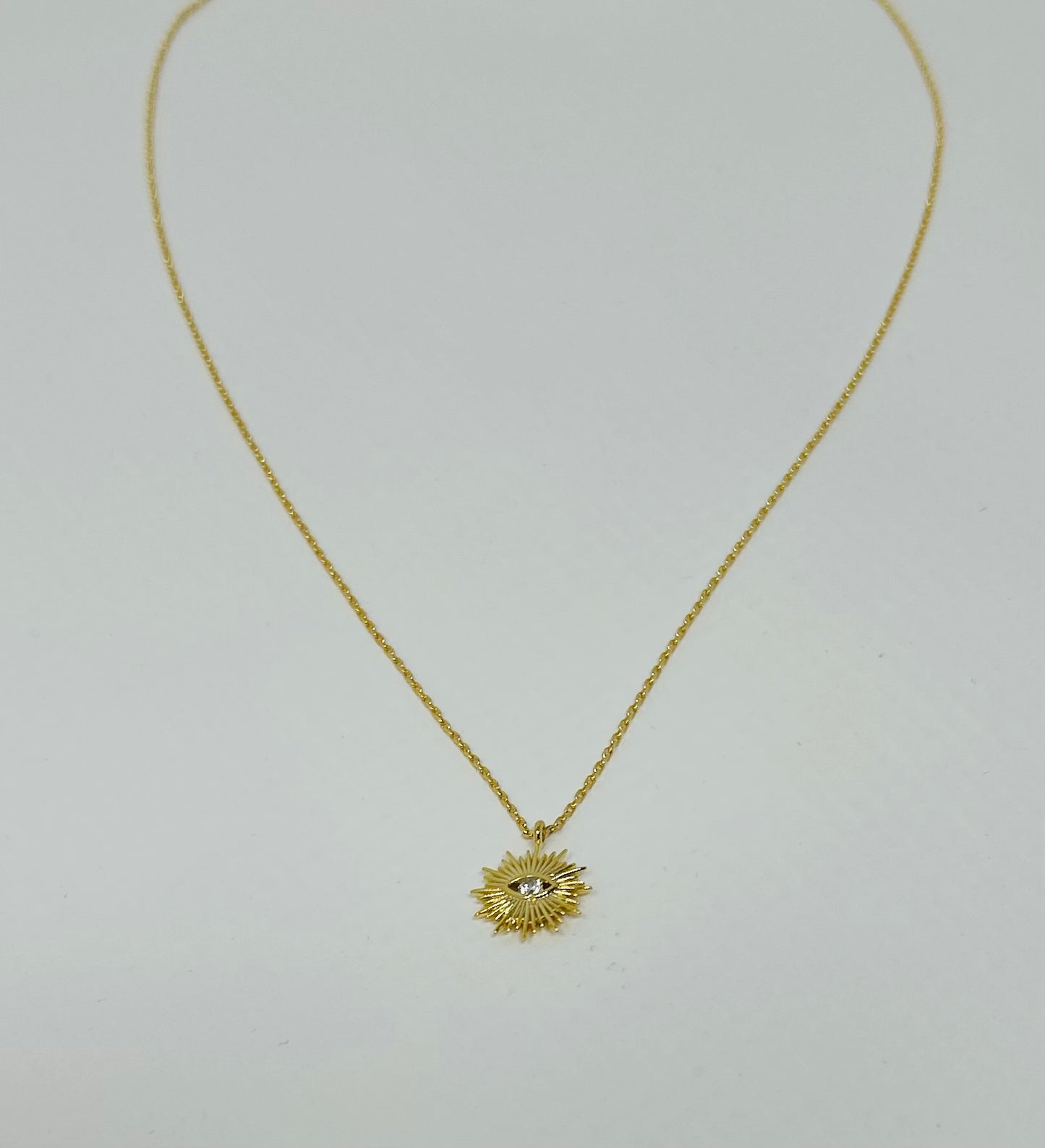 CZ Evil Eye Burst Necklace