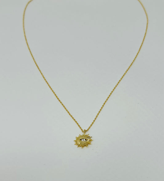 CZ Evil Eye Burst Necklace