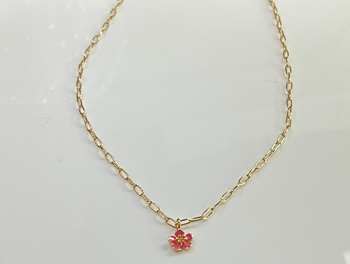 Pink Flower Necklace