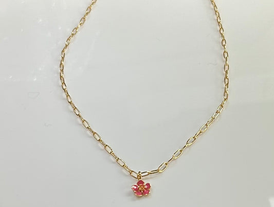 Pink Flower Necklace
