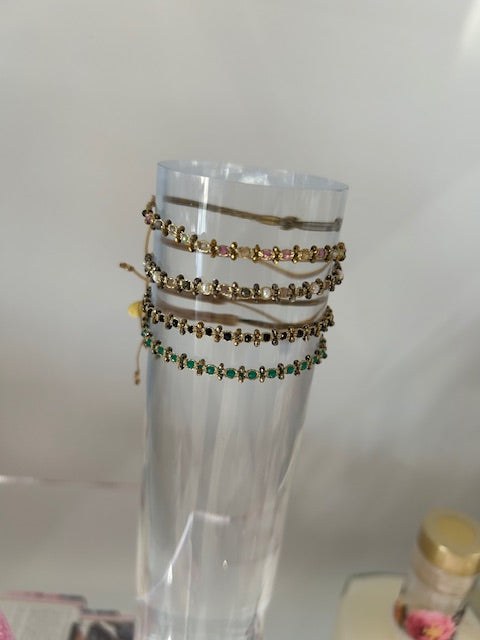 Lurex Chanel Set Multi Stone Braided Braclet