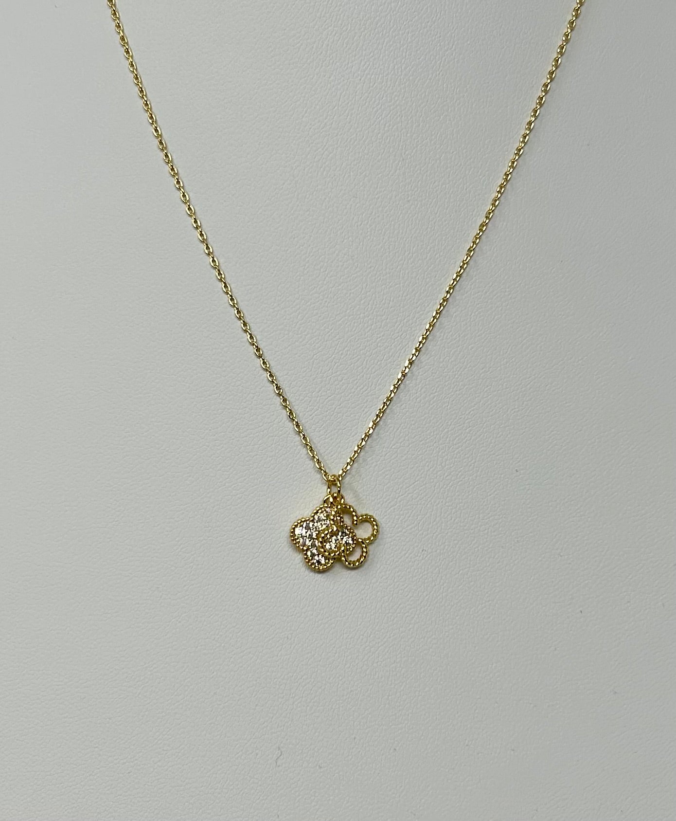 Double Clover Pendant Necklace