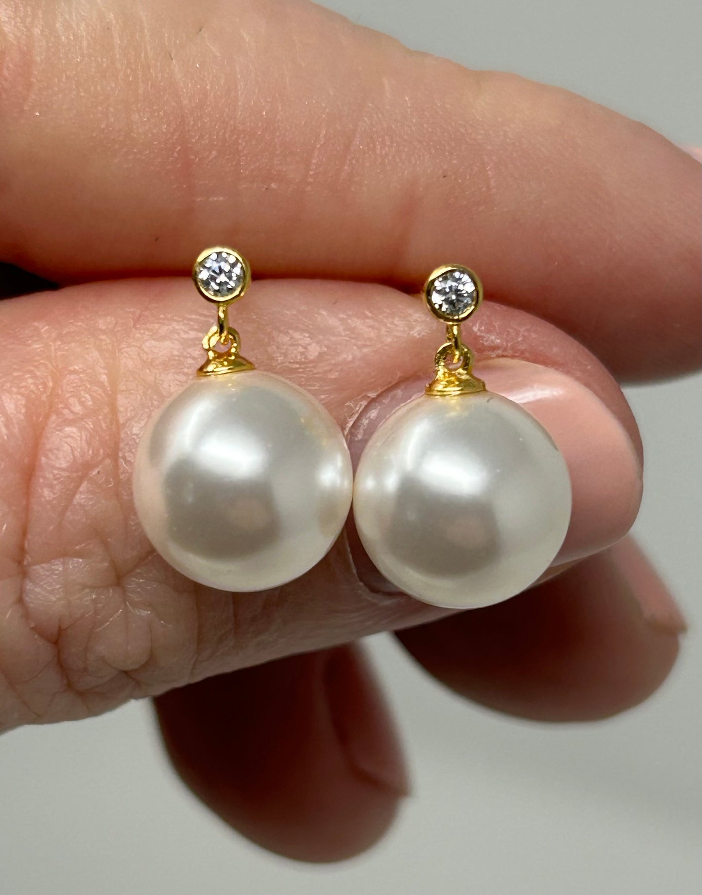 Post Earring with Pearl Drop