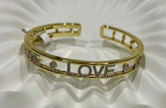 Gold Open Pave Love Bangle