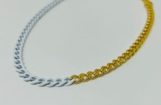 White Gold Teca Enamel Necklace