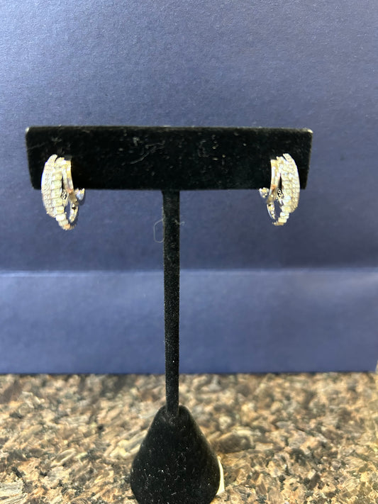 Small Silver Triple Threat Earring
