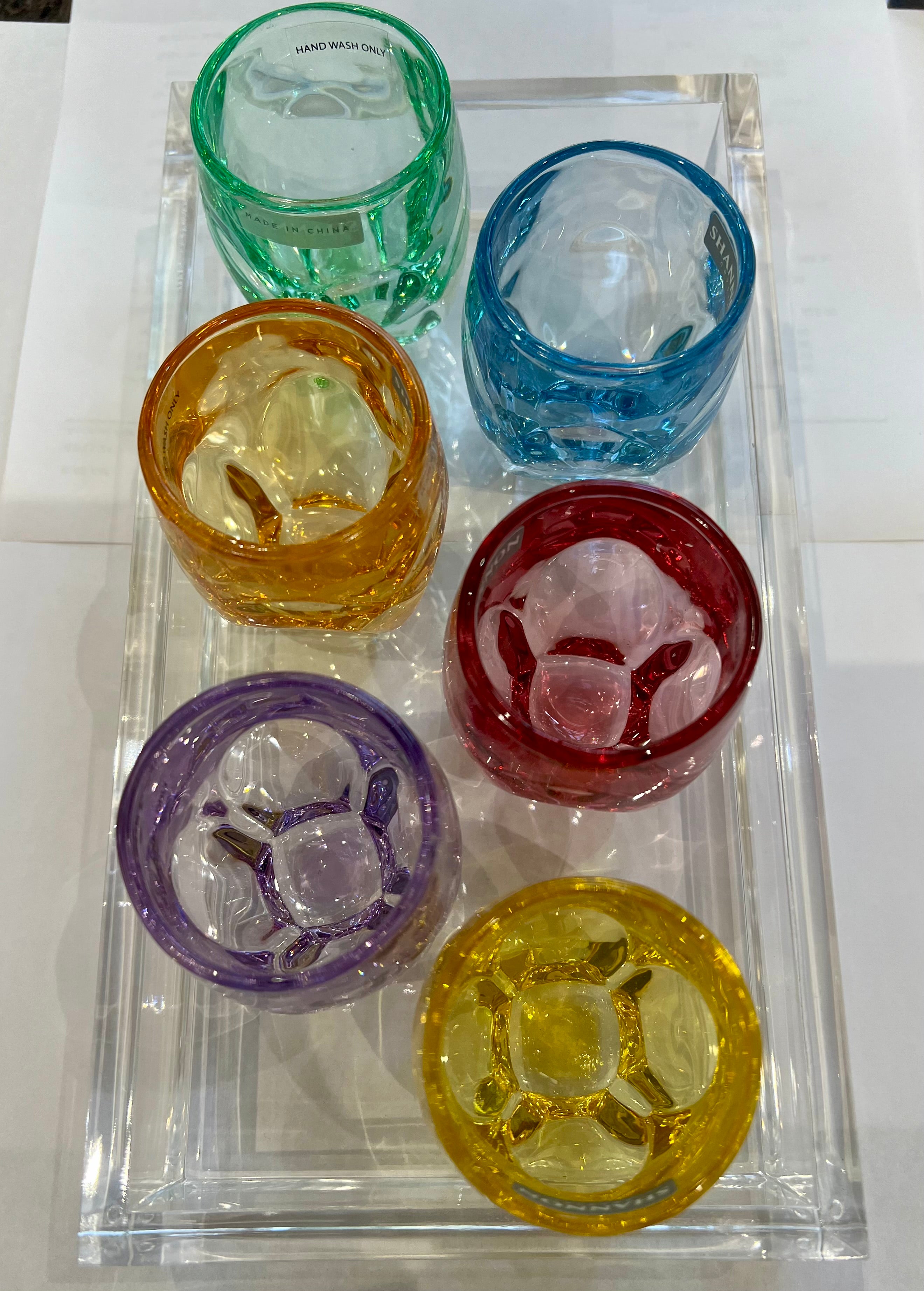 Color Shot Glass with Tray