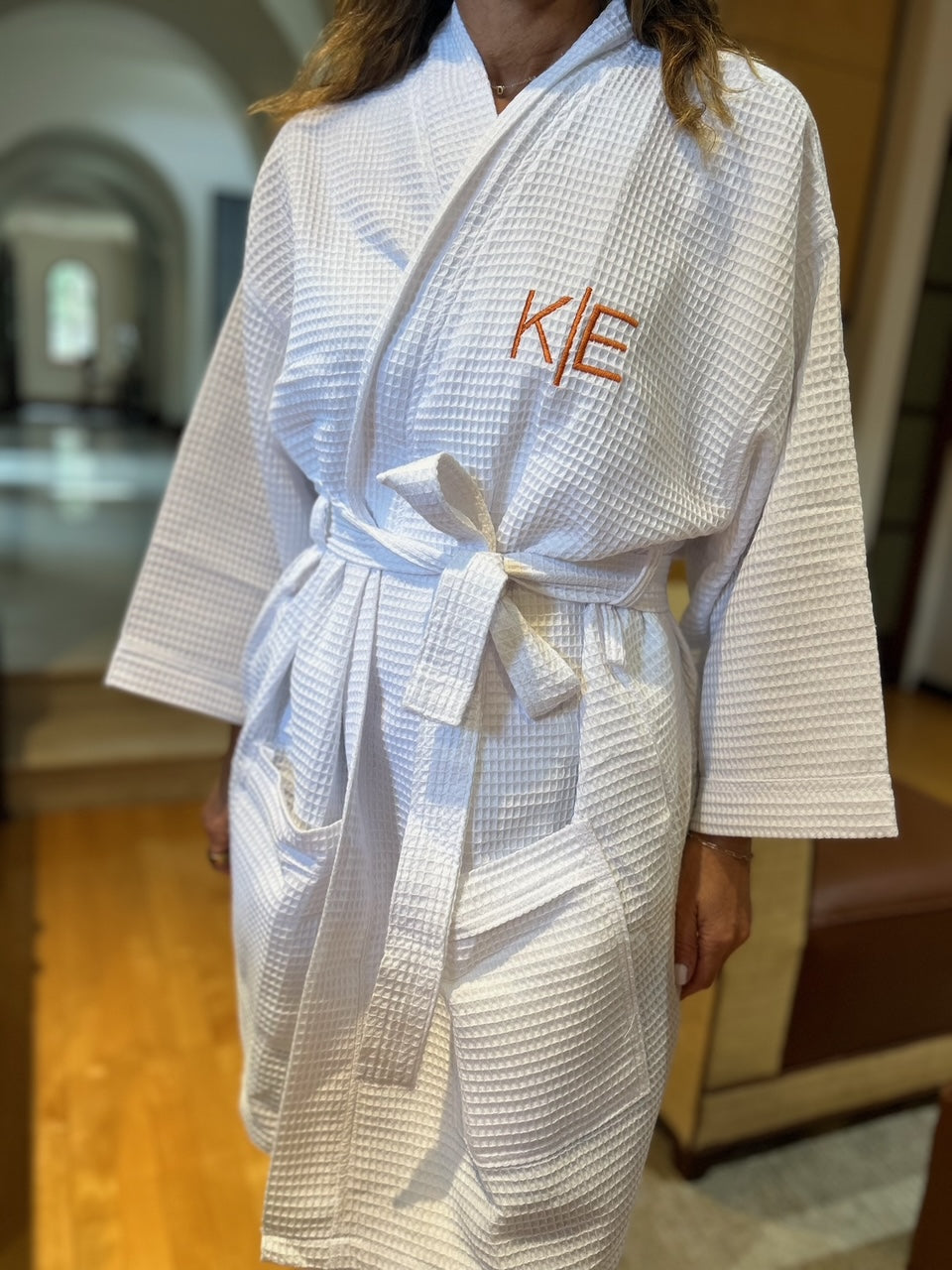 Waffle Robe with Monogram - CALL TO SPECIAL ORDER