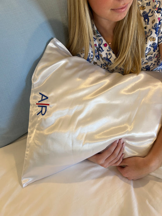 Signature Satin Pillowcase- Standard With Monogram