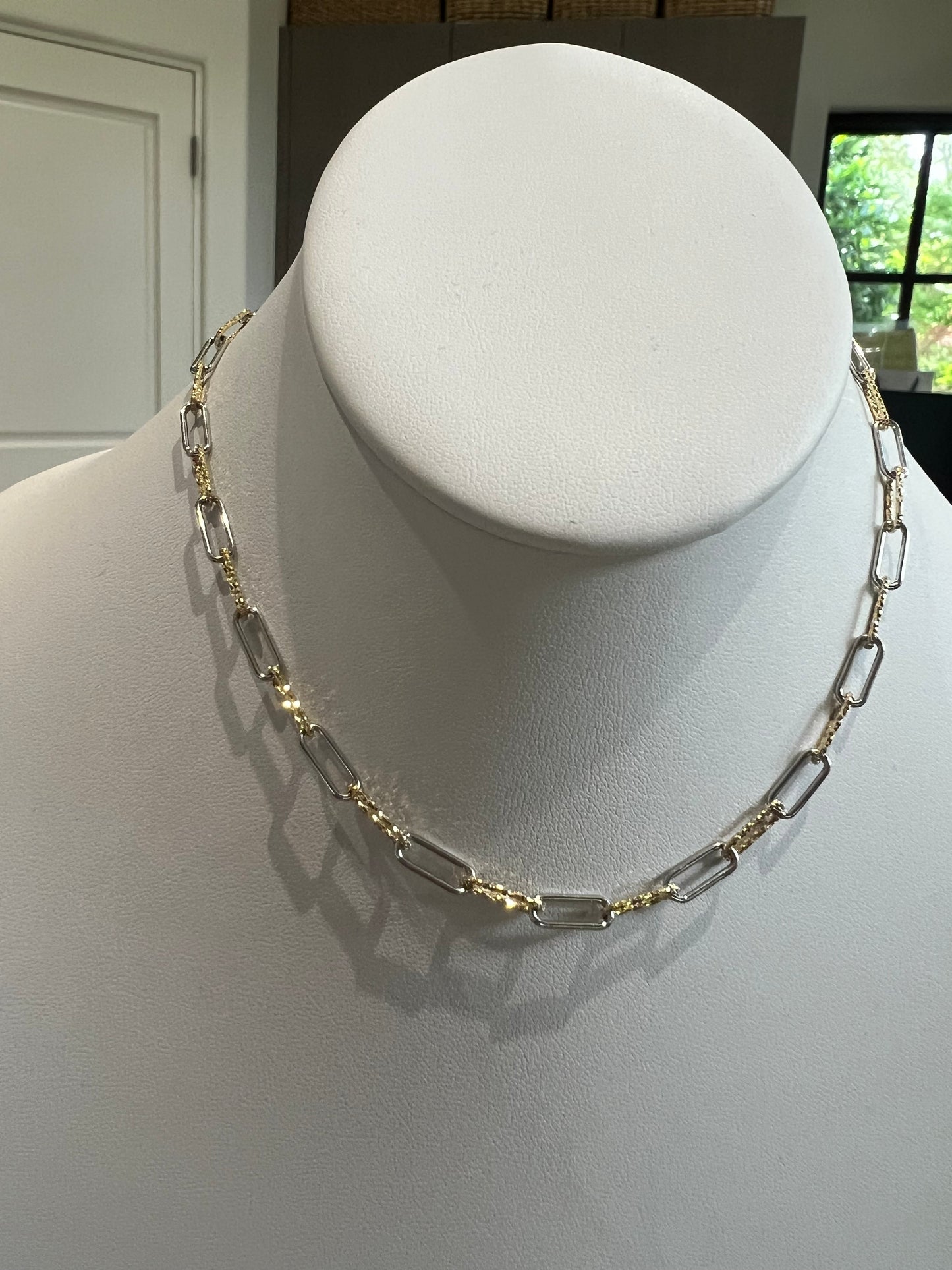 Sparkle Mix Rectangle Chain 14"