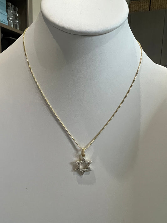 Pave White Zircon Star of David