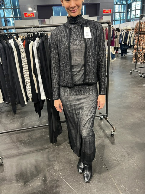 Double-layer mock neck top