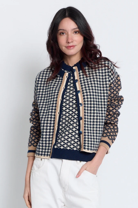 Marlo Mixed Check Cardigan