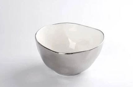 Silver Rimmed Extra Large Bowl