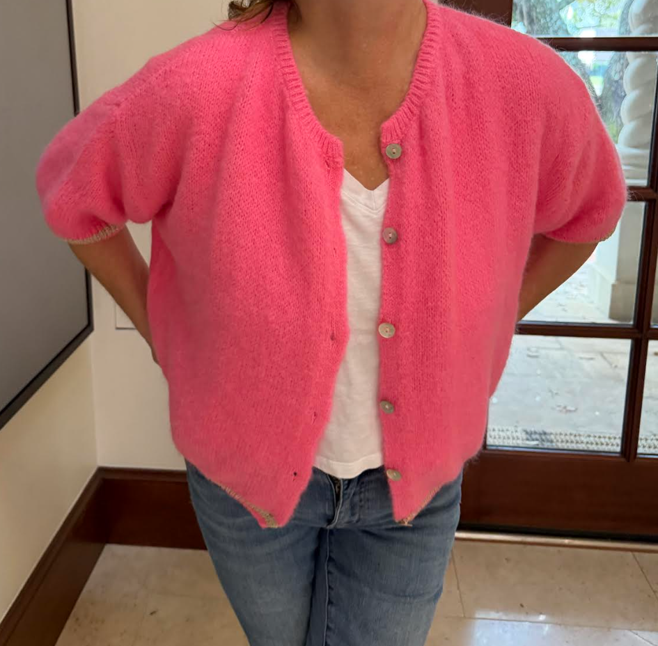 Short Sleeve Mohair Cardigan