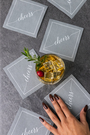 Gold, silver or Clear Cocktail Napkin Stand
