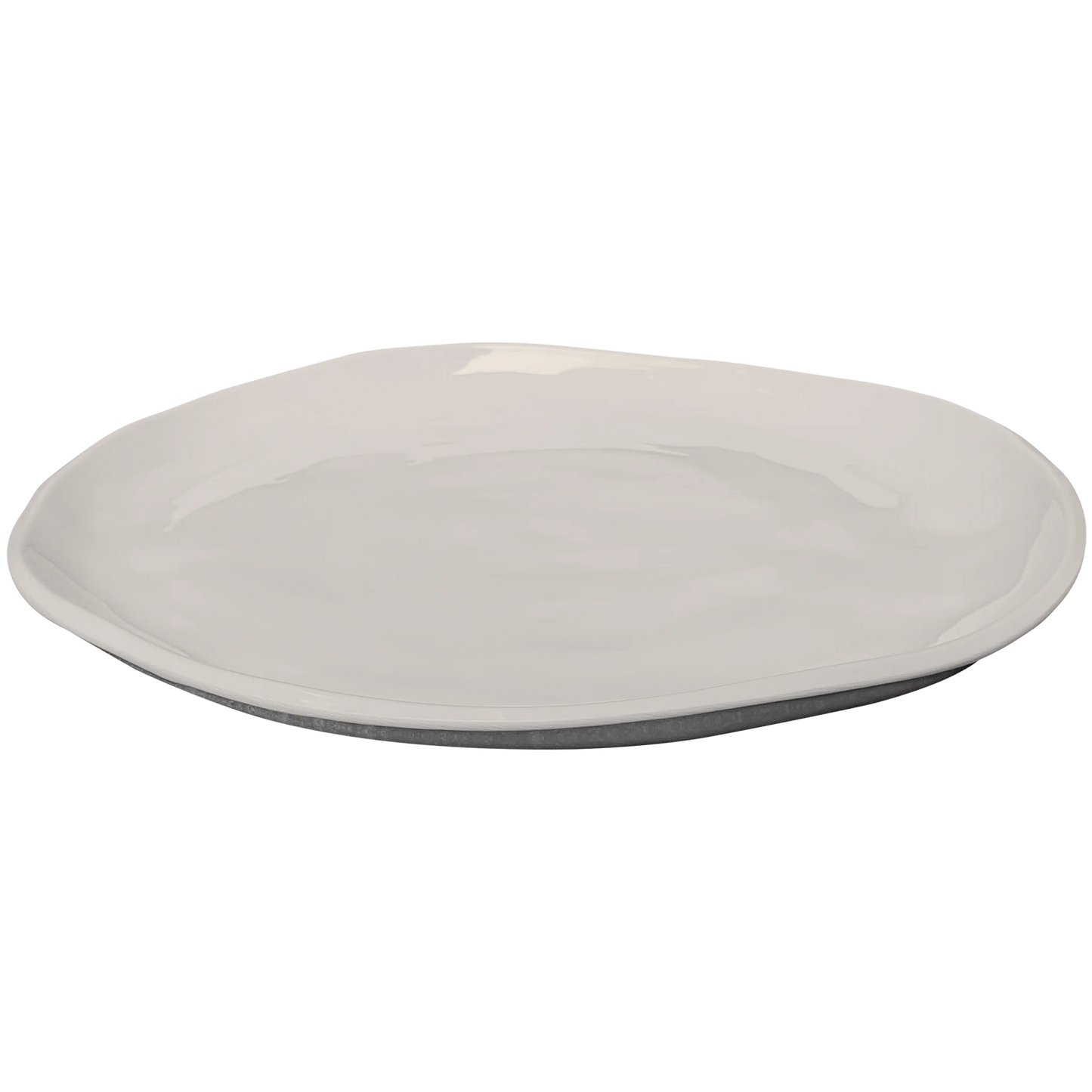 Simple Round Salad Plate Stone
