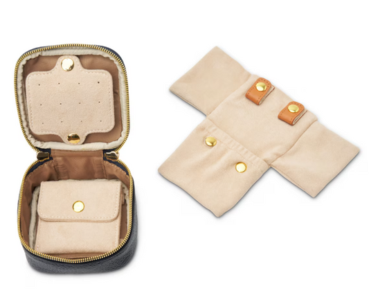 Camilla Small Leather Jewelry Case with Monogram - CALL TO SPECIAL ORDER
