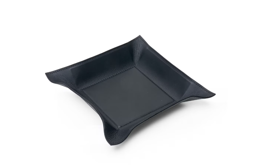 Perry Leather Valet Tray with Monogram - CALL TO SPECIAL ORDER