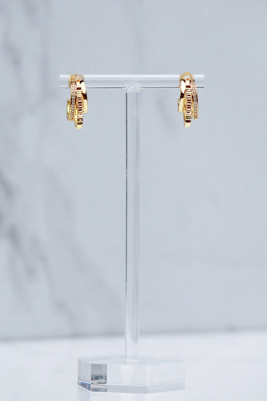 Small Gold Triple Threat earrings