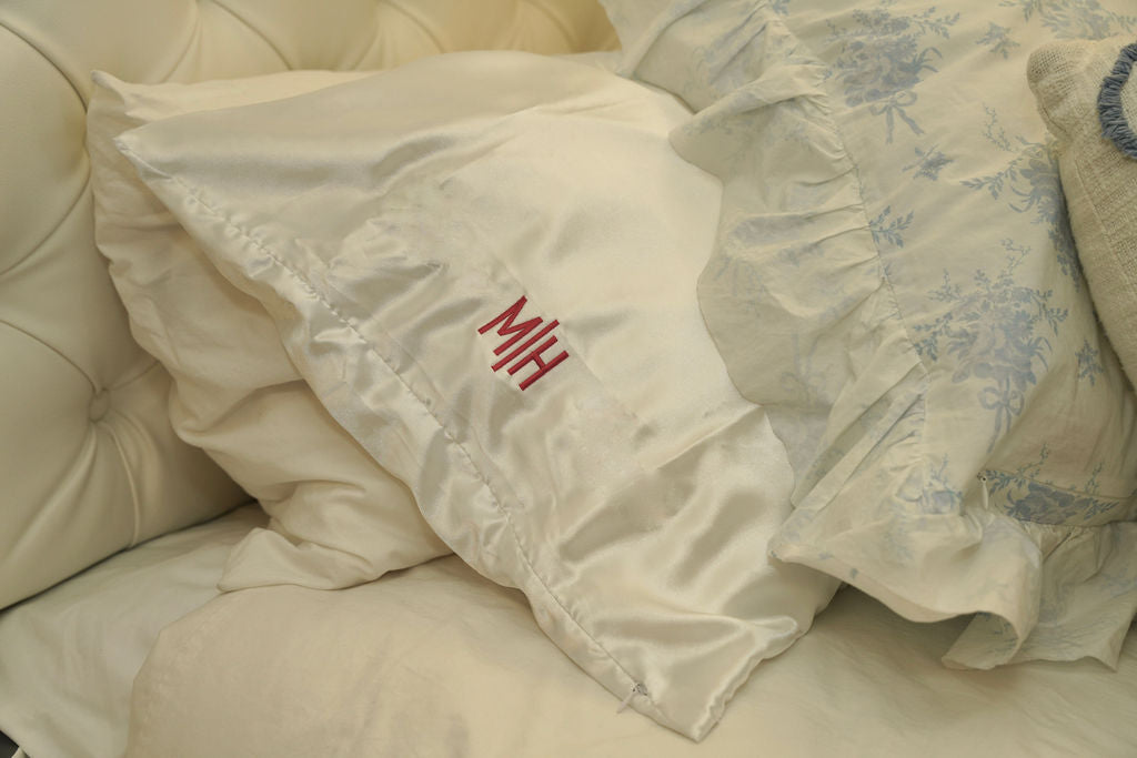 Satin Pillowcase with Monogram - CALL TO SPECIAL ORDER