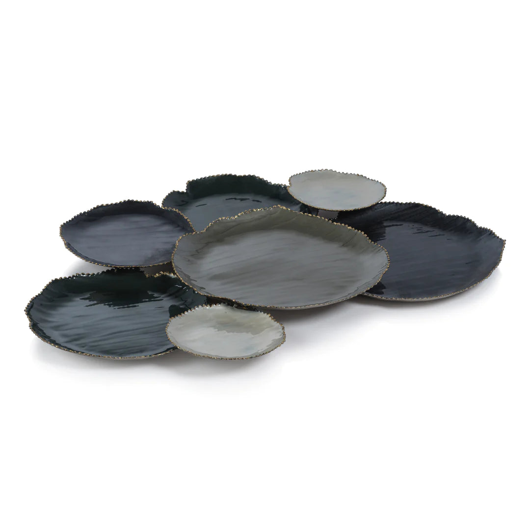 7 Cluster Enameled Serveware Set