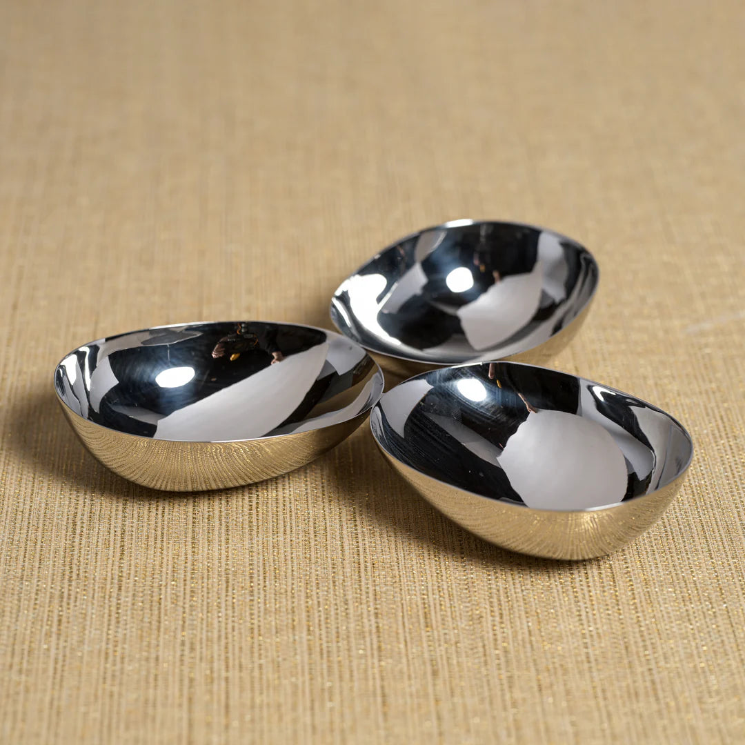 Triple Nut Bowl-Polish Nickel