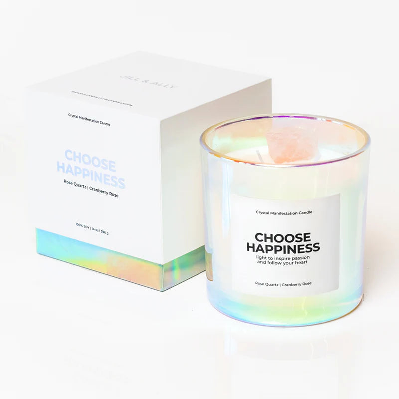 Choose Hapiness Crystal Candle - Berries and Fir Needles