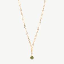 Fortune Tellers Necklace in Green Serpentine and White Moonstone