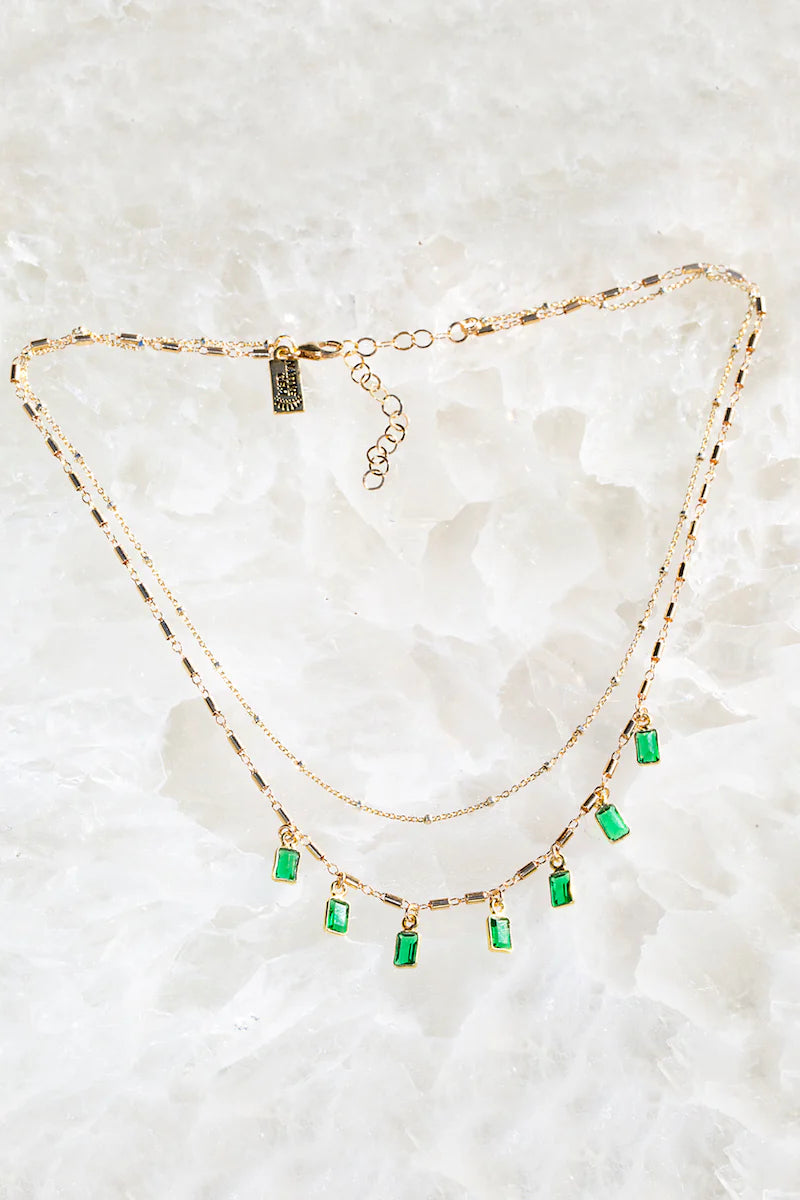 Eden Layered Necklace-Emerald