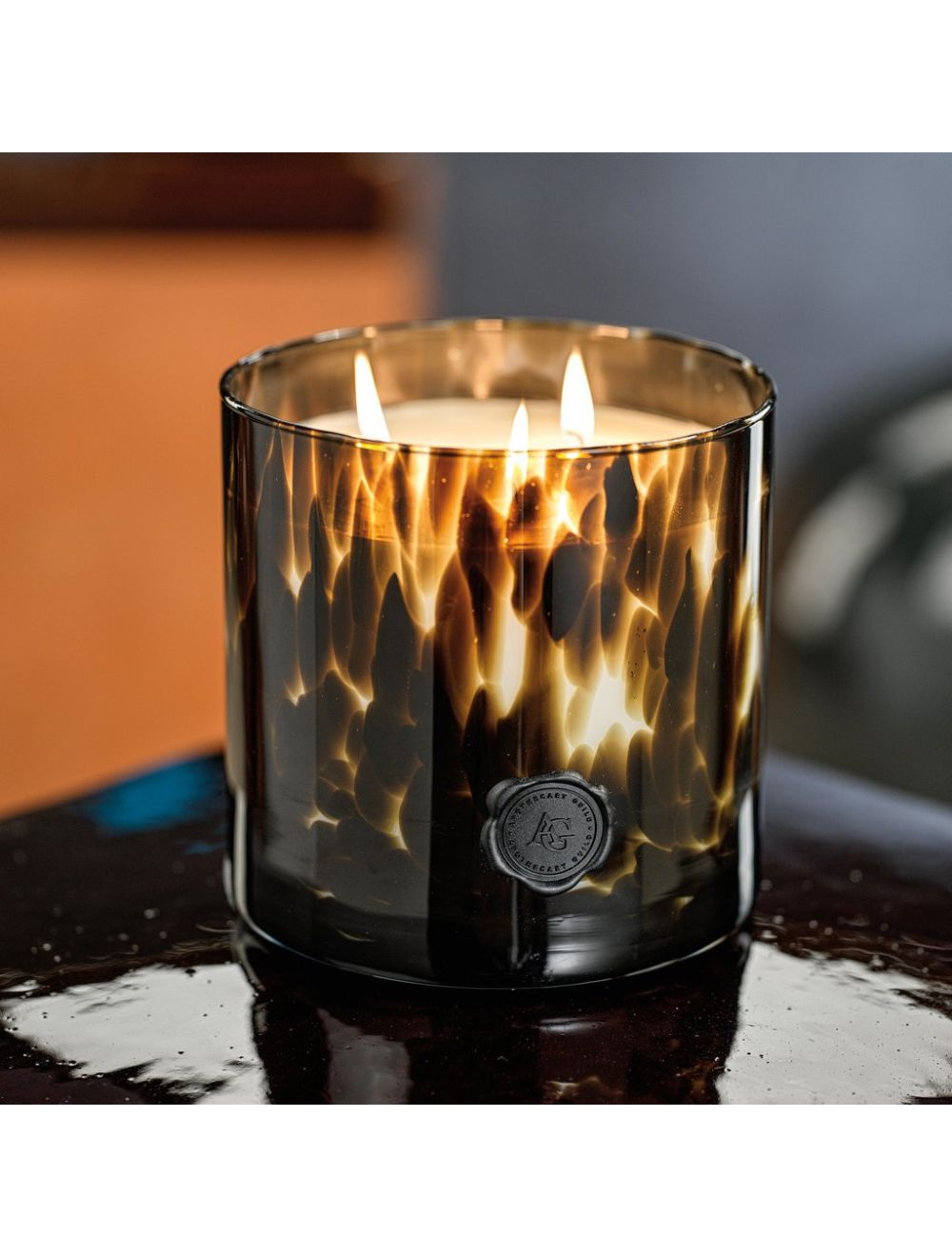 Opal Glass Candle 3 Wick -  Black Fig Vetiver