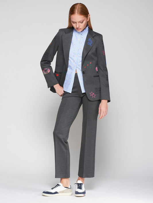 JACKET HELEN GRAFFITI GRIS ESTRUCTURA