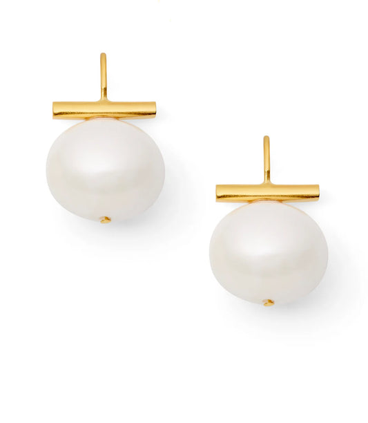 Medium Pebble Pearl Earrings
